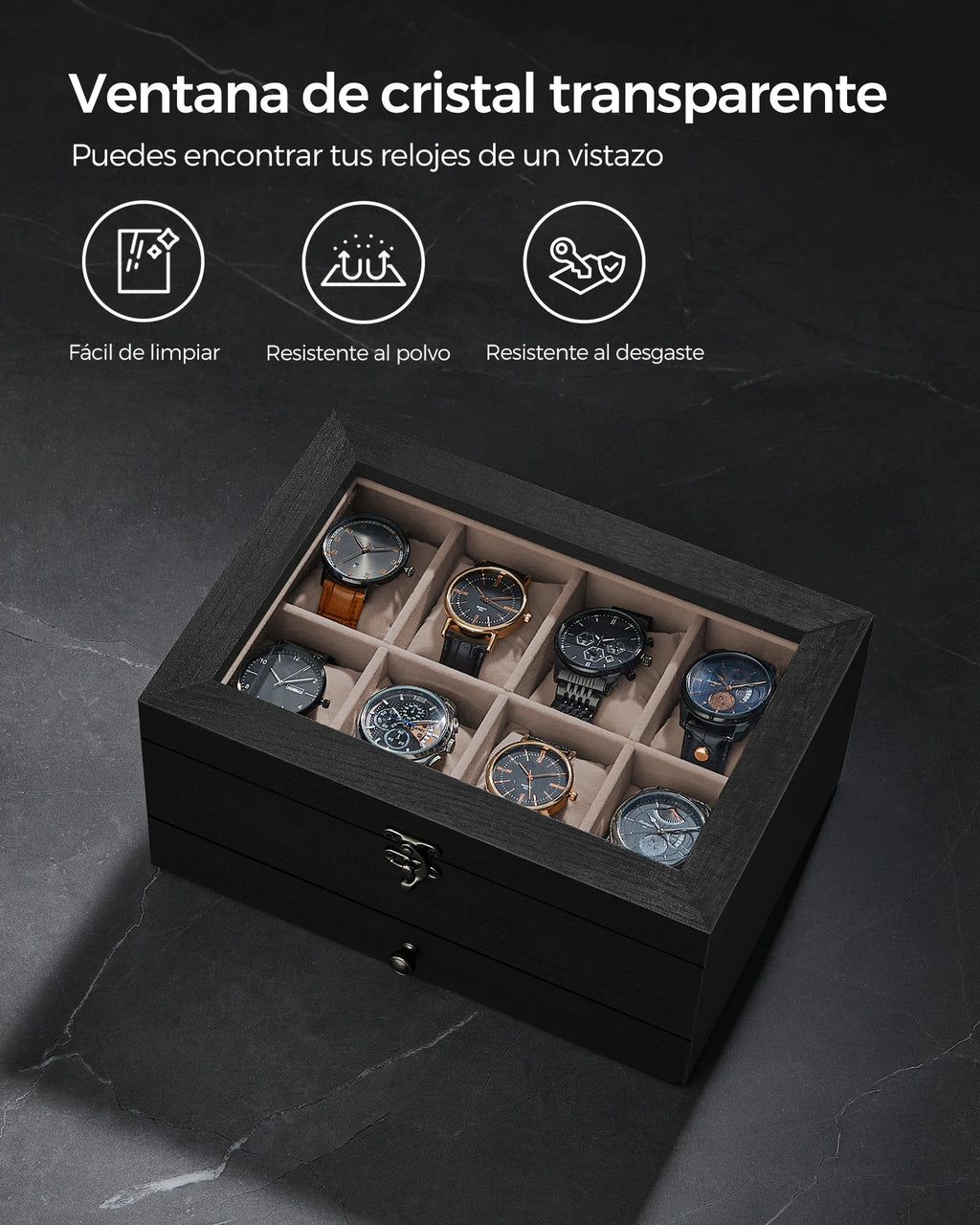 Songmics watch box with 8 slots