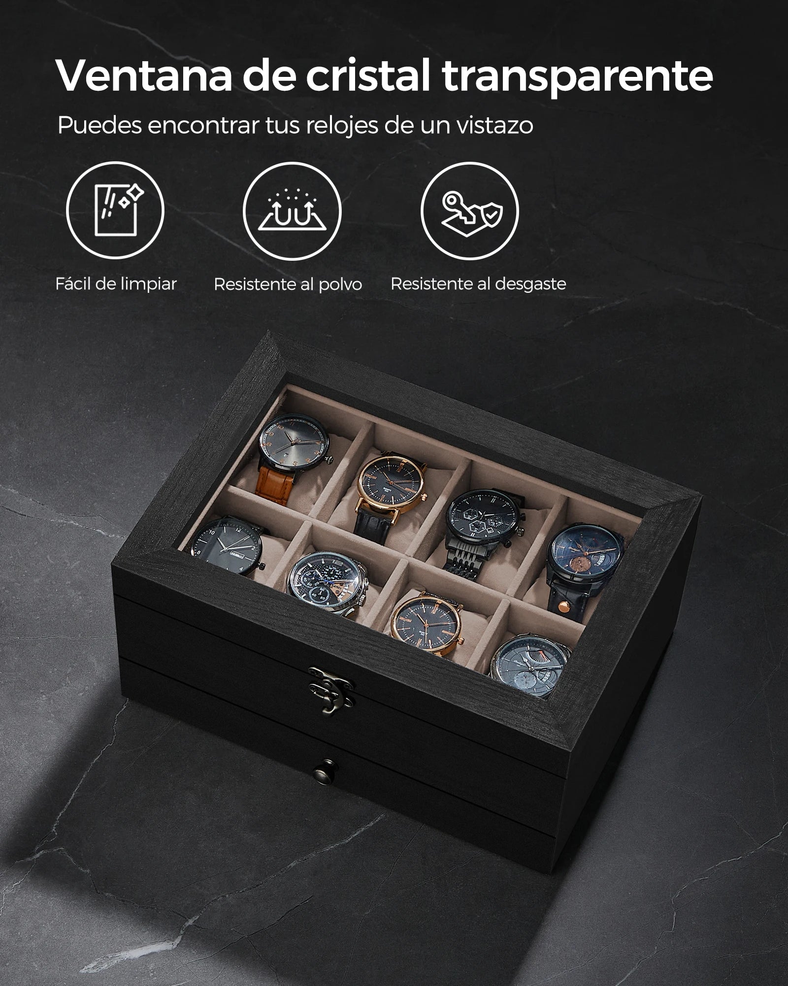 Songmics watch box with 8 slots