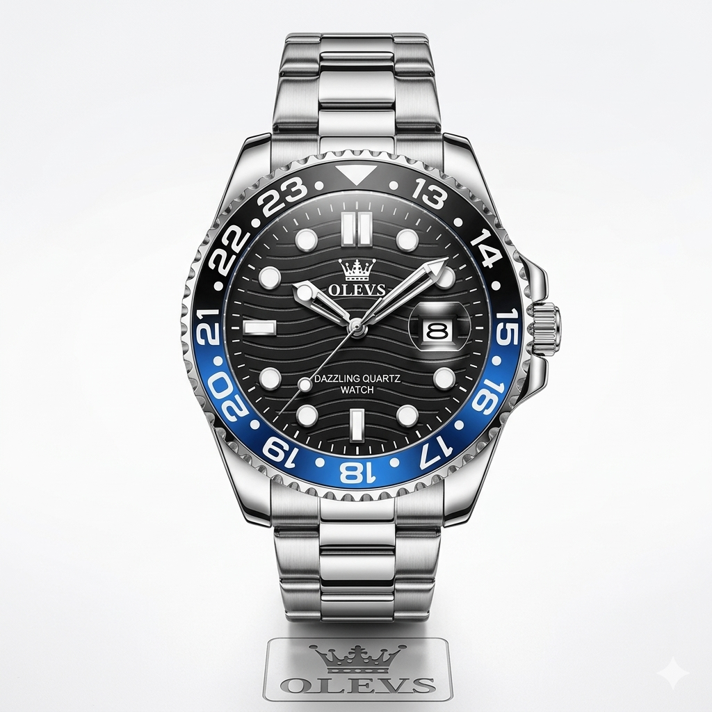 OLEVS  Fine Steel Strap Quartz Wristwatch