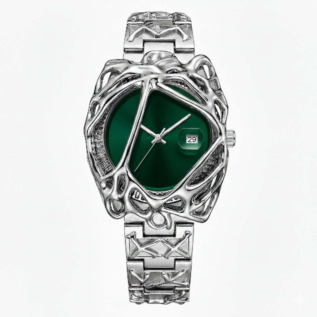 Y2K Antique Alabaster Quartz Watch Men Retro