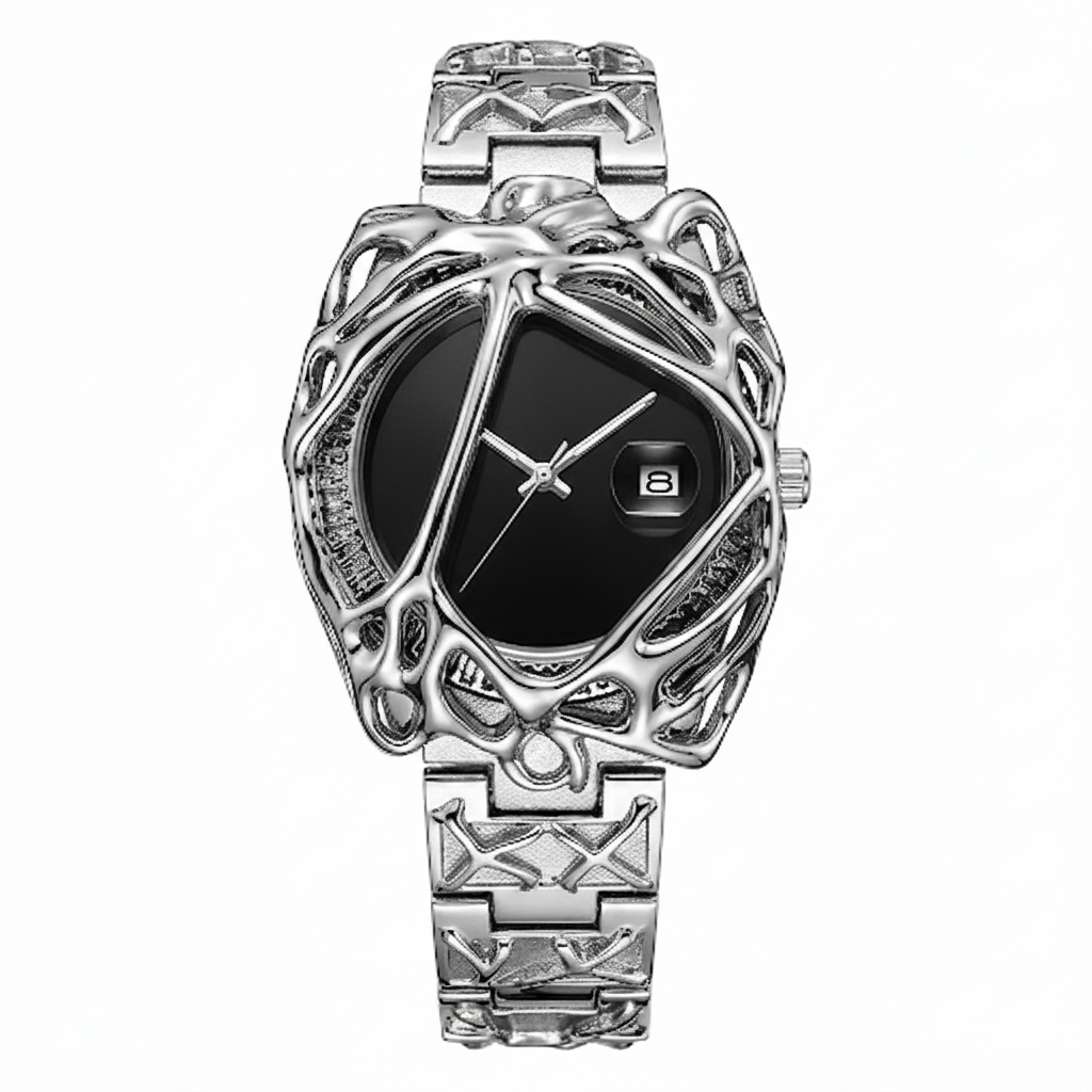 Y2K Antique Alabaster Quartz Watch Men Retro