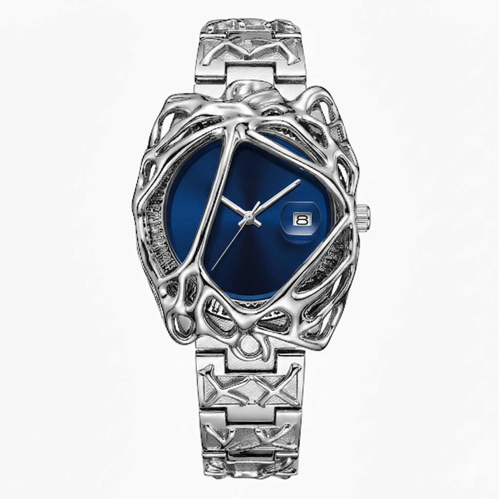 Y2K Antique Alabaster Quartz Watch Men Retro