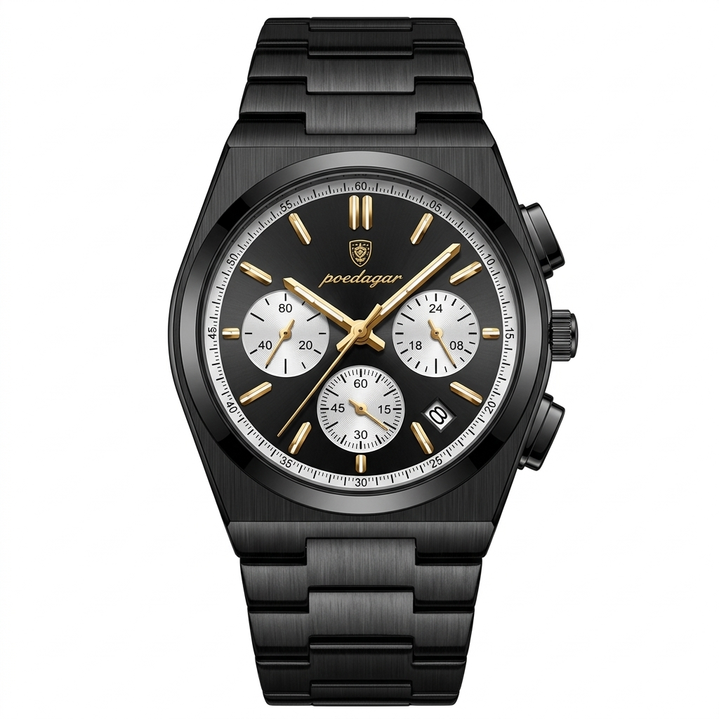 POEDAGAR Steel Classic Man Clock