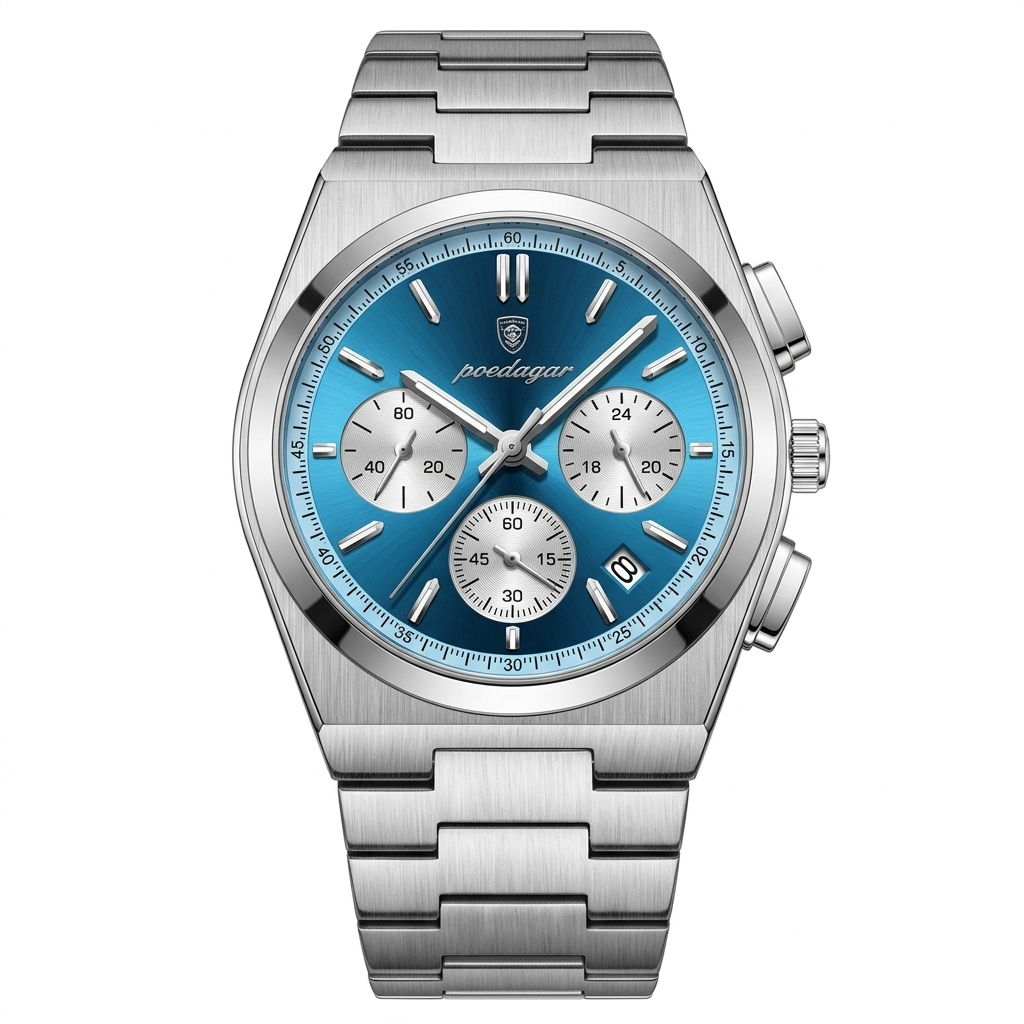 POEDAGAR Steel Classic Man Clock