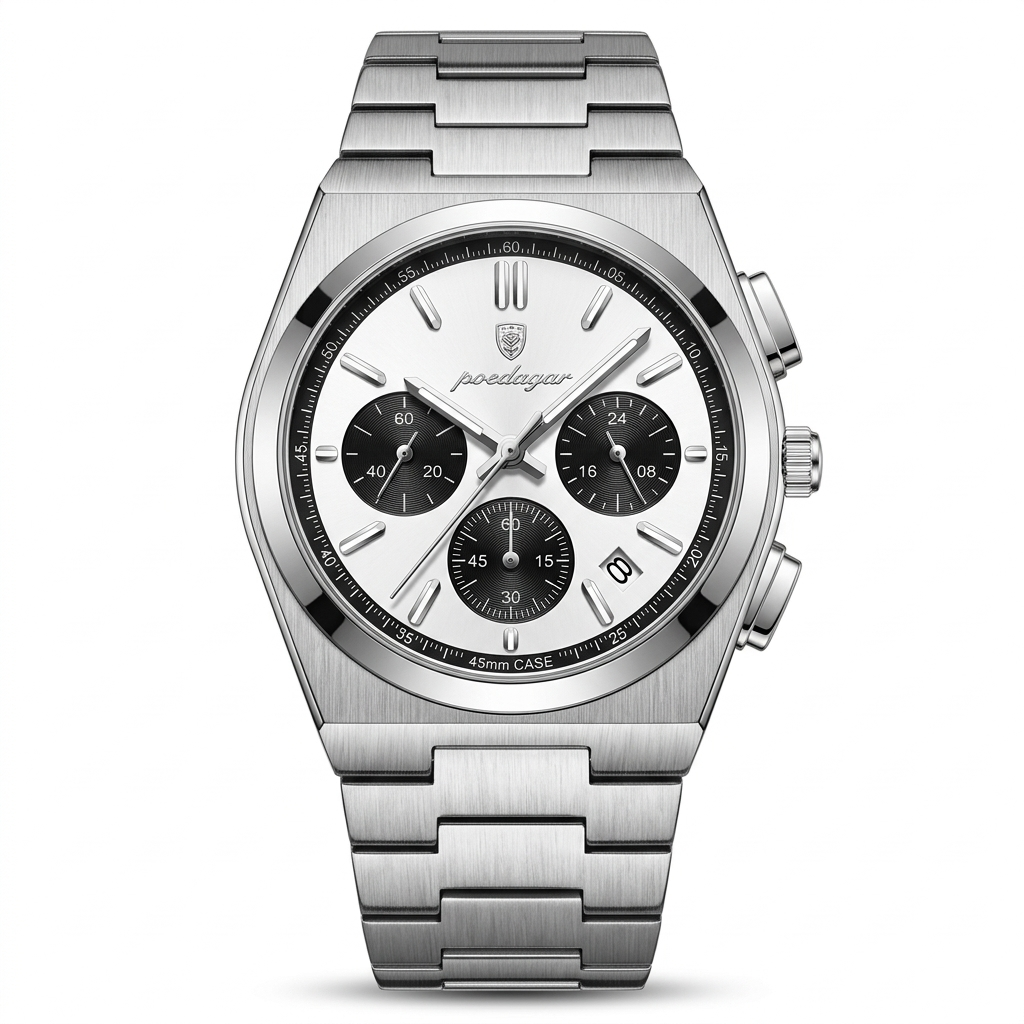 POEDAGAR Steel Classic Man Clock