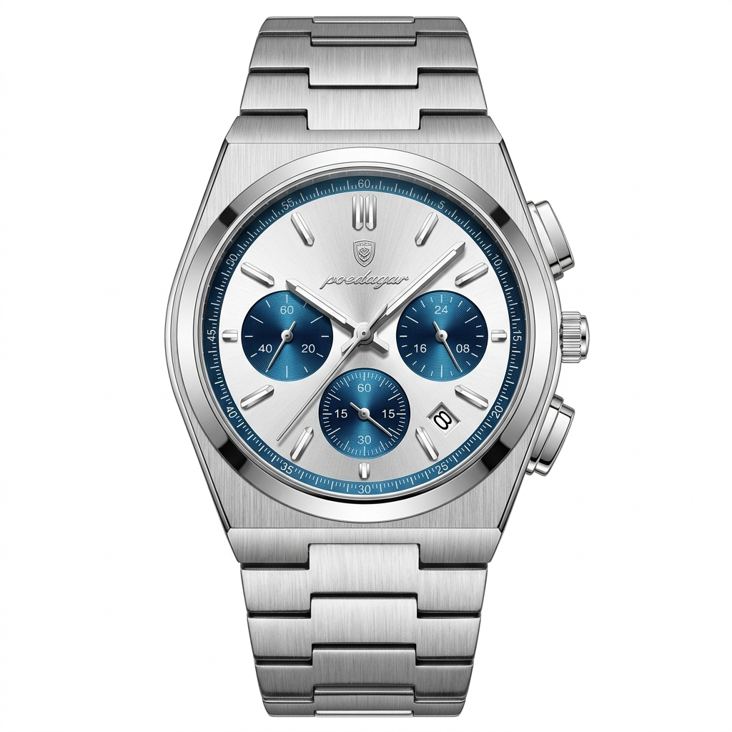 POEDAGAR Steel Classic Man Clock