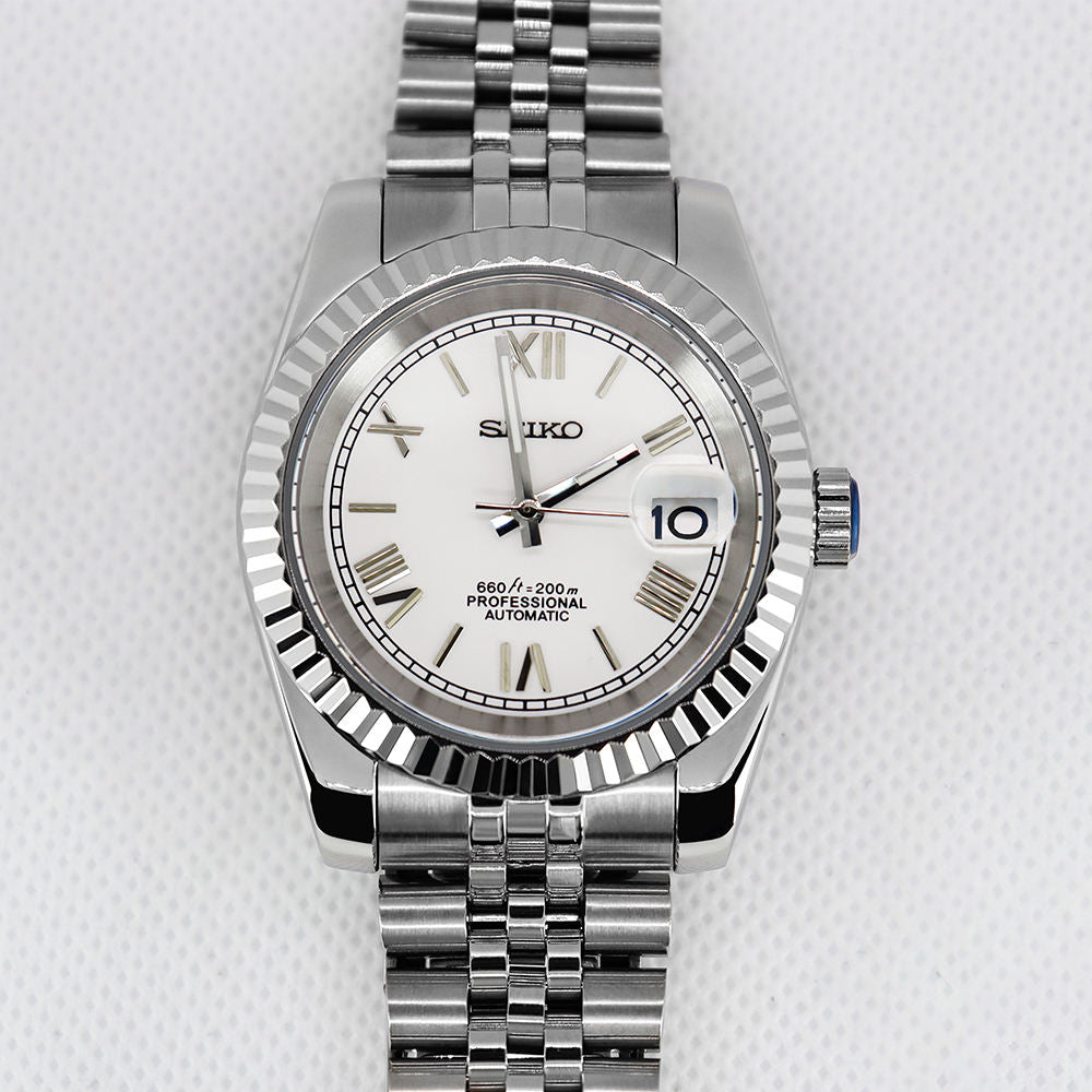 Seiko Datejust Mod White Roman Dial