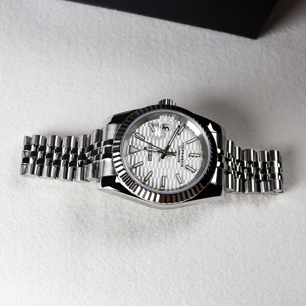 Seiko Datejust Mod «Waffle Dial» Silver