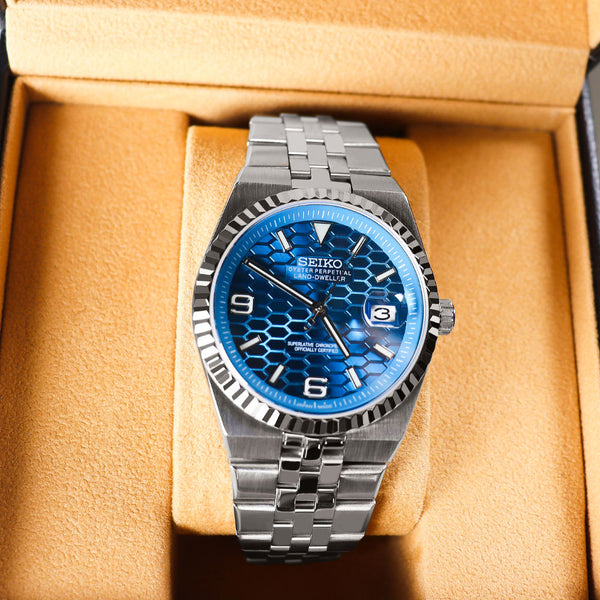 Seiko Mod «Land-Dweller» Blue Honeycomb