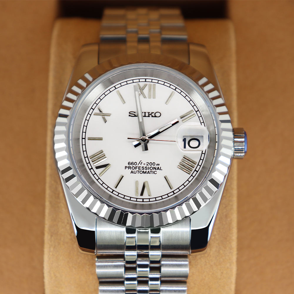 Seiko Datejust Mod White Roman Dial