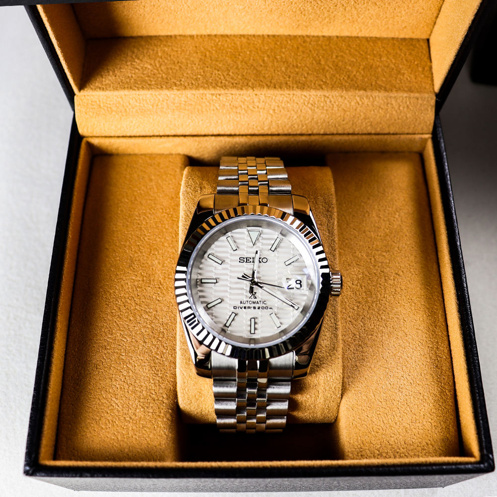 Seiko Datejust Mod «Waffle Dial» Silver