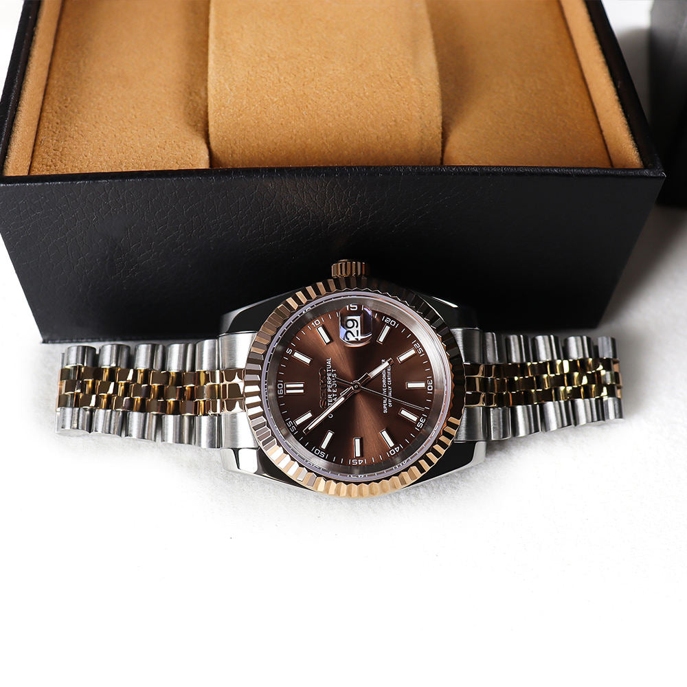 Seiko Datejust Mod Two Tone Chocolate Dial