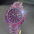 Hot Sell Rose Ice Watch For Men Brand MISSFOX Hip Hop Full Diamond