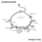 Stainless Steel Heart Charm Bracelets For Women