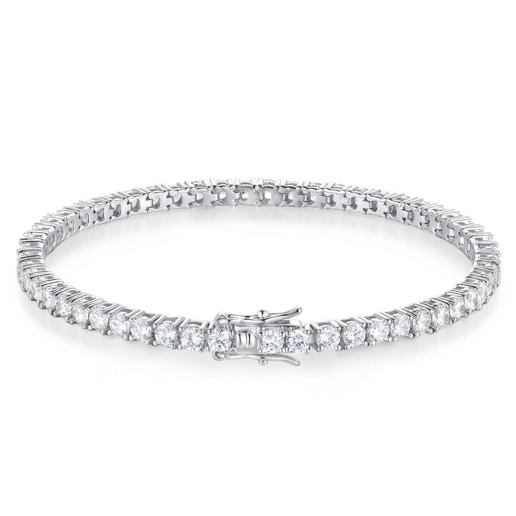 Factory Price D VVS1 Round Moissanite Tennis Bracelet Original S925 Sterling Silver Plated