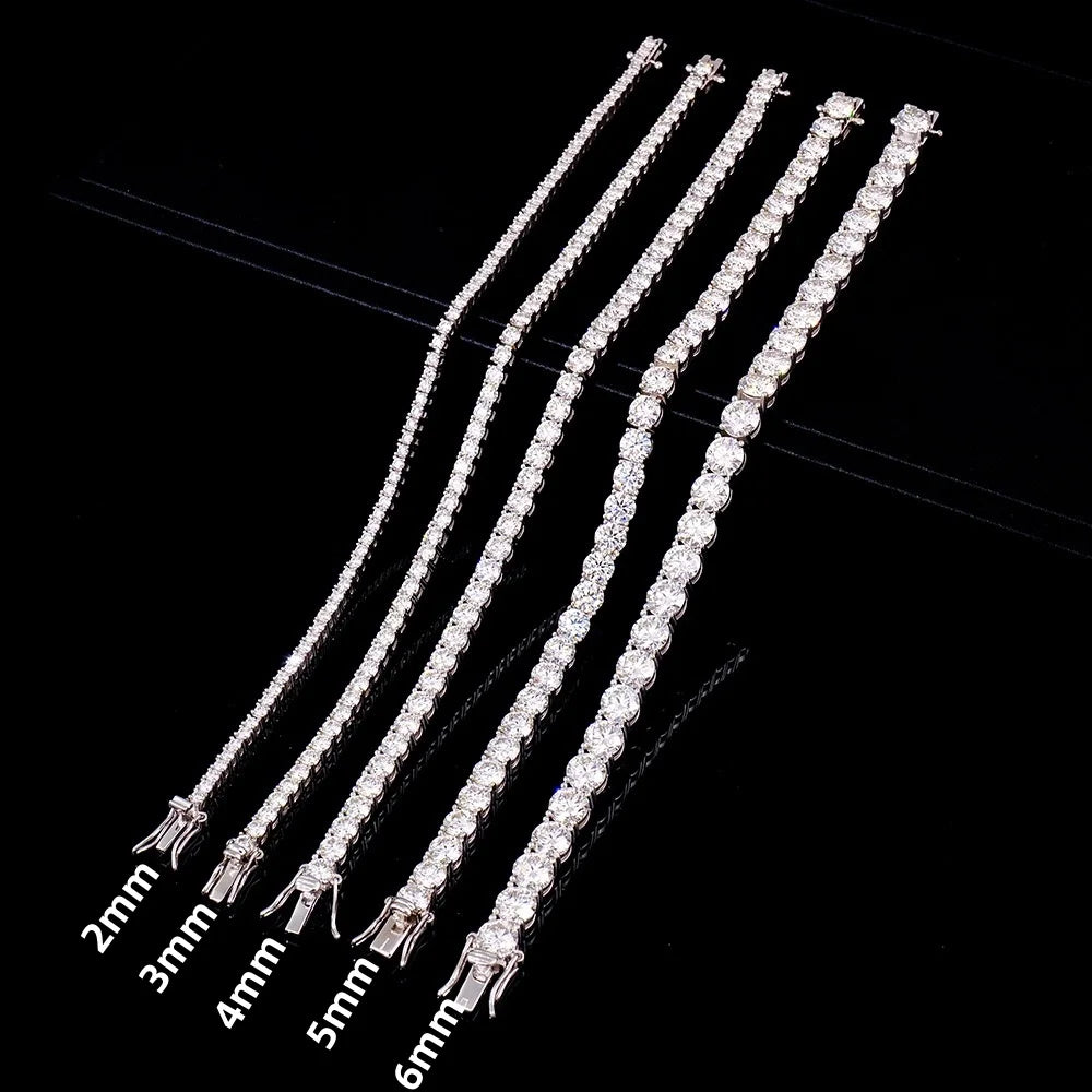 Moissanite Tennis Bracelet 925 Sterling Silver Plated