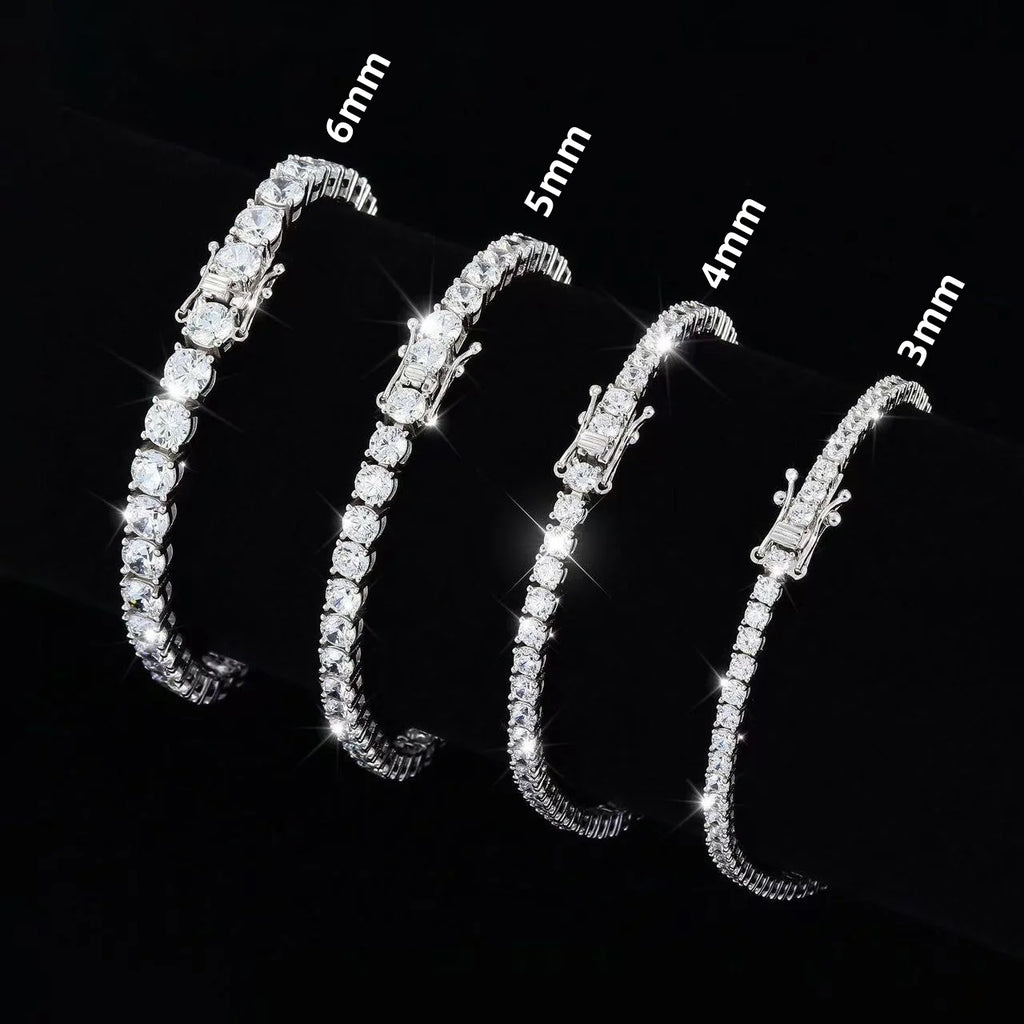 Moissanite Tennis Bracelet 925 Sterling Silver Plated
