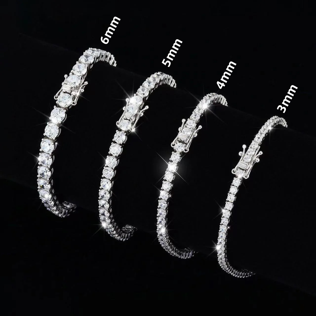 Moissanite Tennis Bracelet 925 Sterling Silver Plated