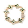 UWIN Iced Blue Baguettecz Floral Infinity Bracelets