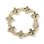 UWIN Iced Blue Baguettecz Floral Infinity Bracelets