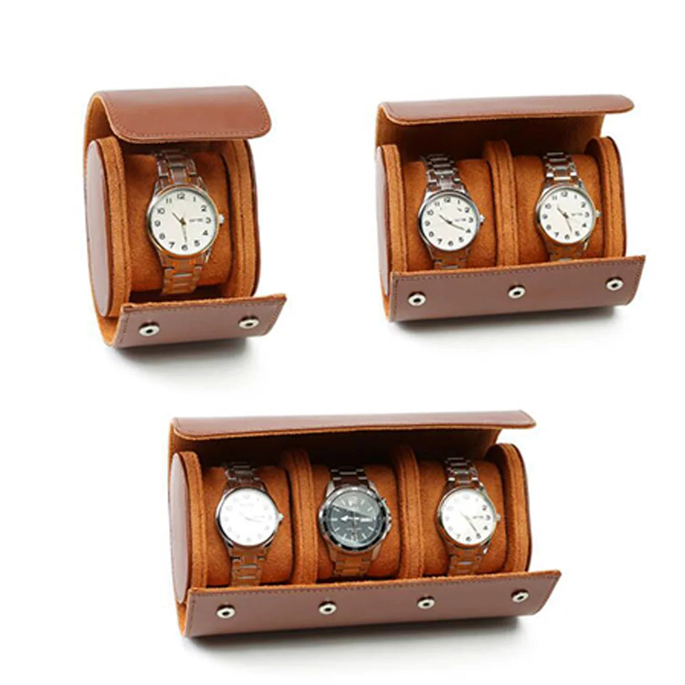 Watch Roll Travel Case Portable Vintage Leather