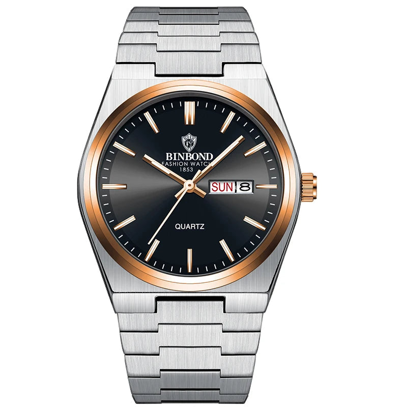 BINBOND New Men  Quartz Stainless Steel